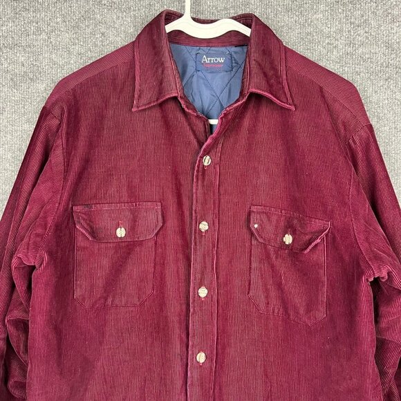 Vintage Arrow Quilted Lined Corduroy Button Down Shirt Jacket Men's M - Picture 2 of 10